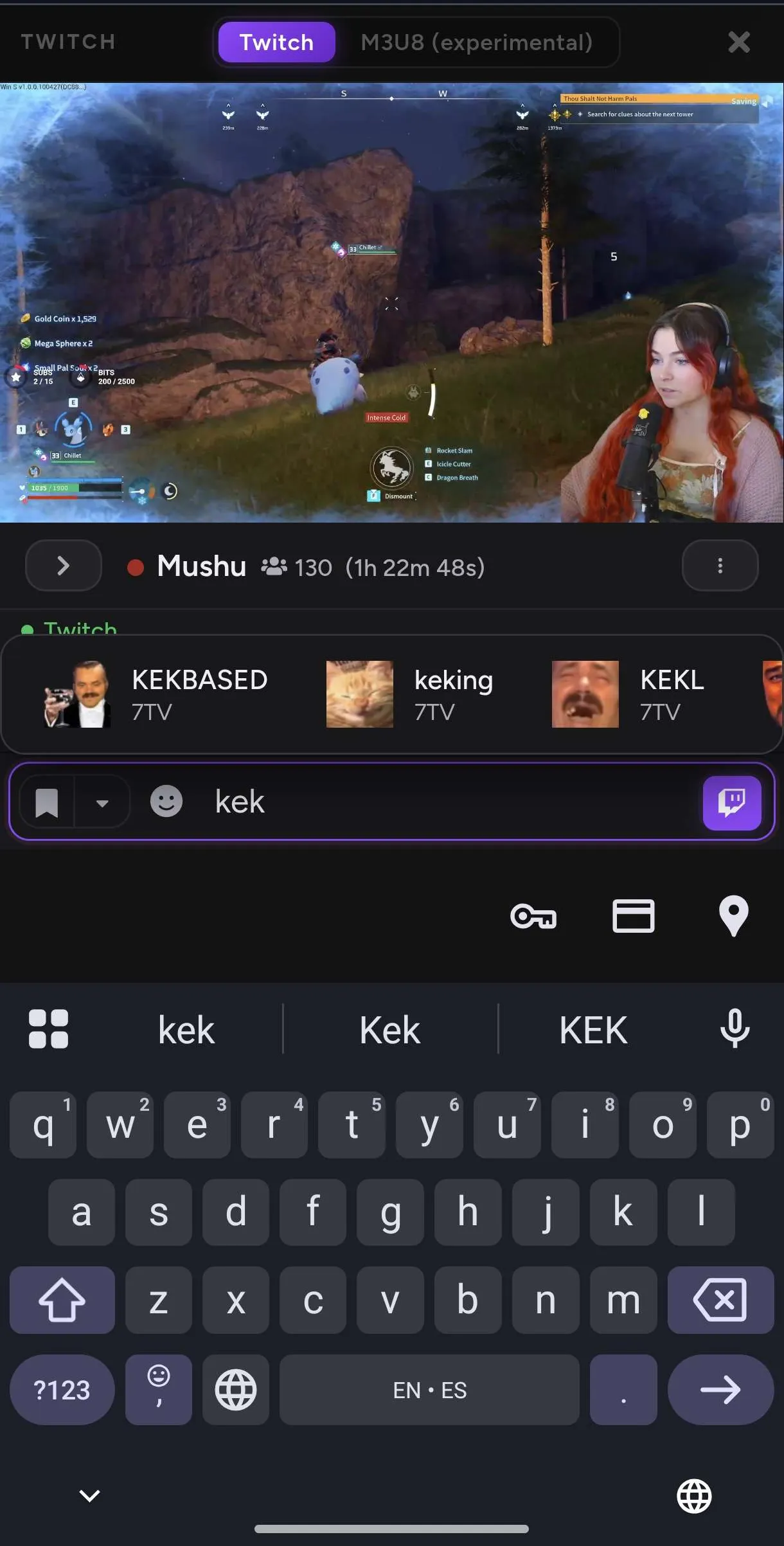 Mixchat mobile view showing chat and stream embed